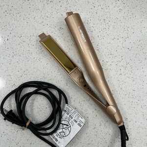 Landot twisted curling wand/flat iron 2 in 1